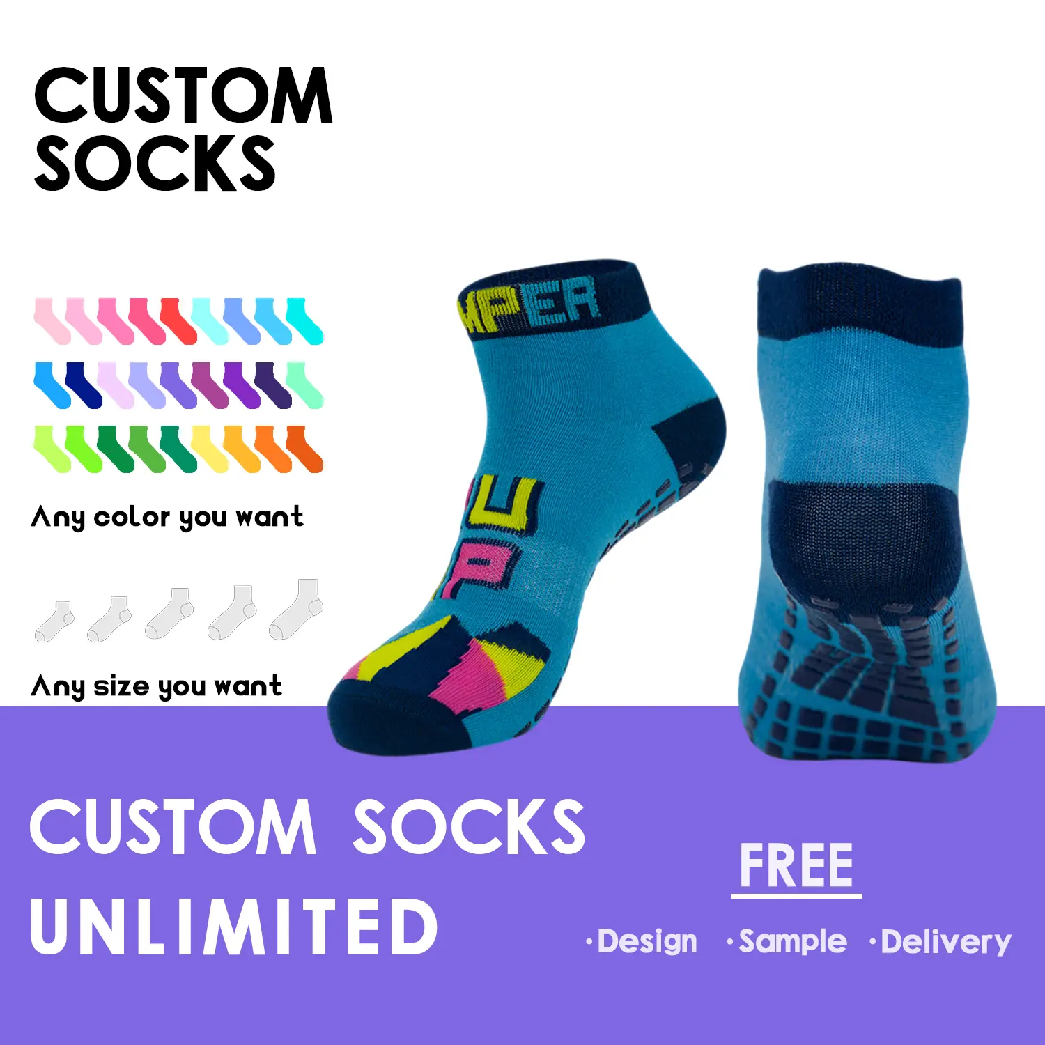 Custom Hot-sale Factory No Slip Trampoline Socks for Jump Park Supplier, Factories