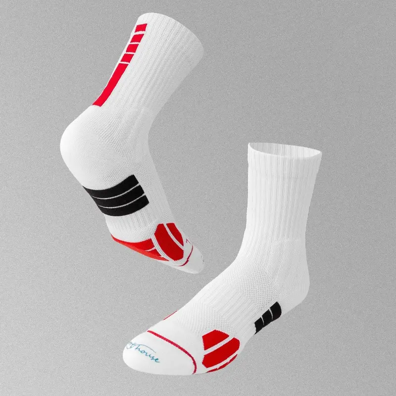 Custom Factory Wholesale Men's Basketball Socks Long Sport Socks Breathable Cotton Terry Socks for Basketball Play Manufacturers, Factory