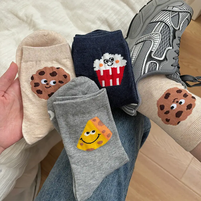 Custom Cute Funny Socks Cartoon Cheese Food Socks Gift Socks