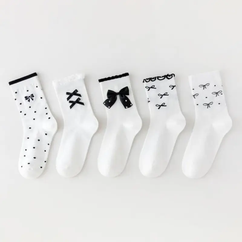 Custom Hot-sale Women Summer Crew Socks Bow Socks