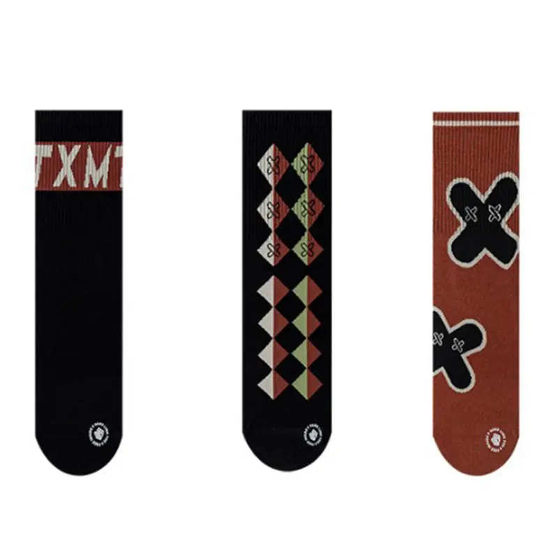 Wholesale High Quality Design Logo 360 Digital Printing Vintage Crew Socks Manufacturers, Suppliers