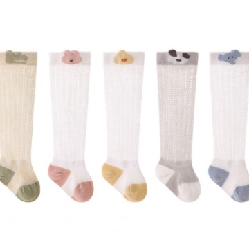 Custom Baby Socks Long Tube Breathable Seamless Kids socks in Spring/Summer