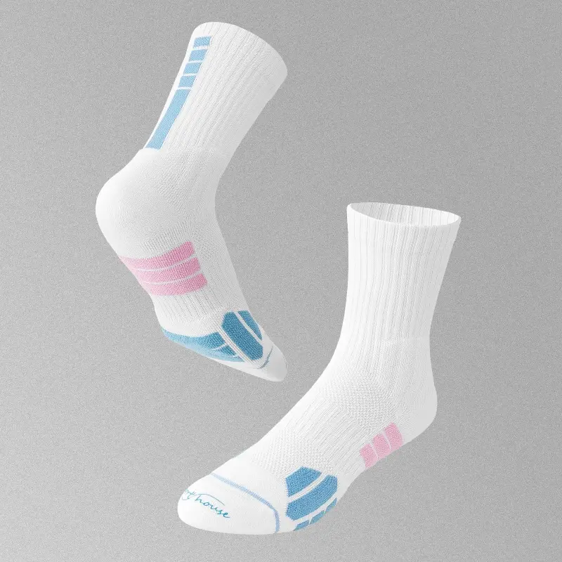 Custom Factory Wholesale Men's Basketball Socks Long Sport Socks Breathable Cotton Terry Socks for Basketball Play Manufacturers, Factory
