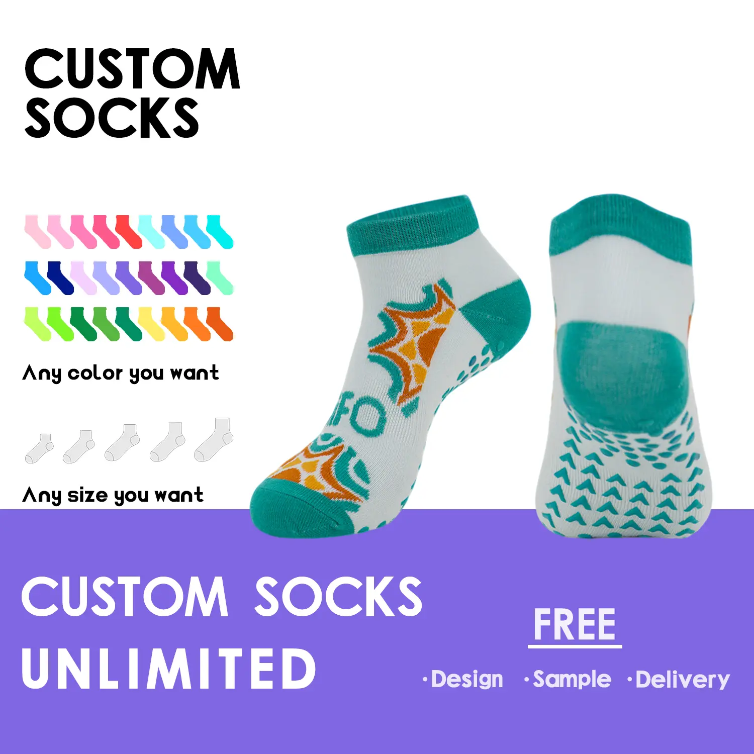 High-Quality Factory Wholesale Custom Trampoline Socks Non Skid Socks Manufacturer, Factory