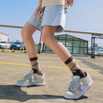 High Quality Design Logo 360 Digital Printing Vintage Crew Socks