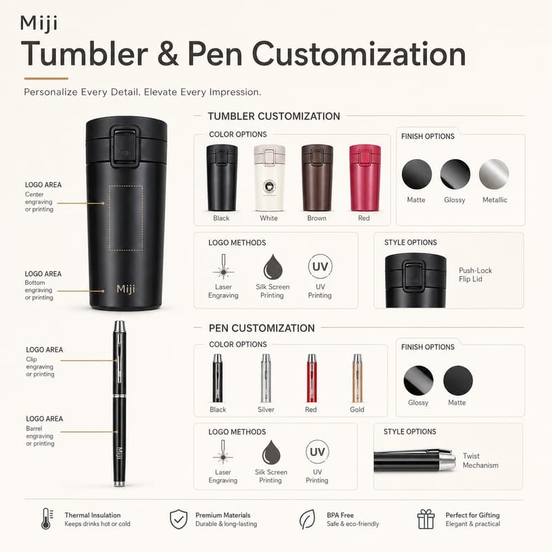 Tumbler and Pen Customization Options