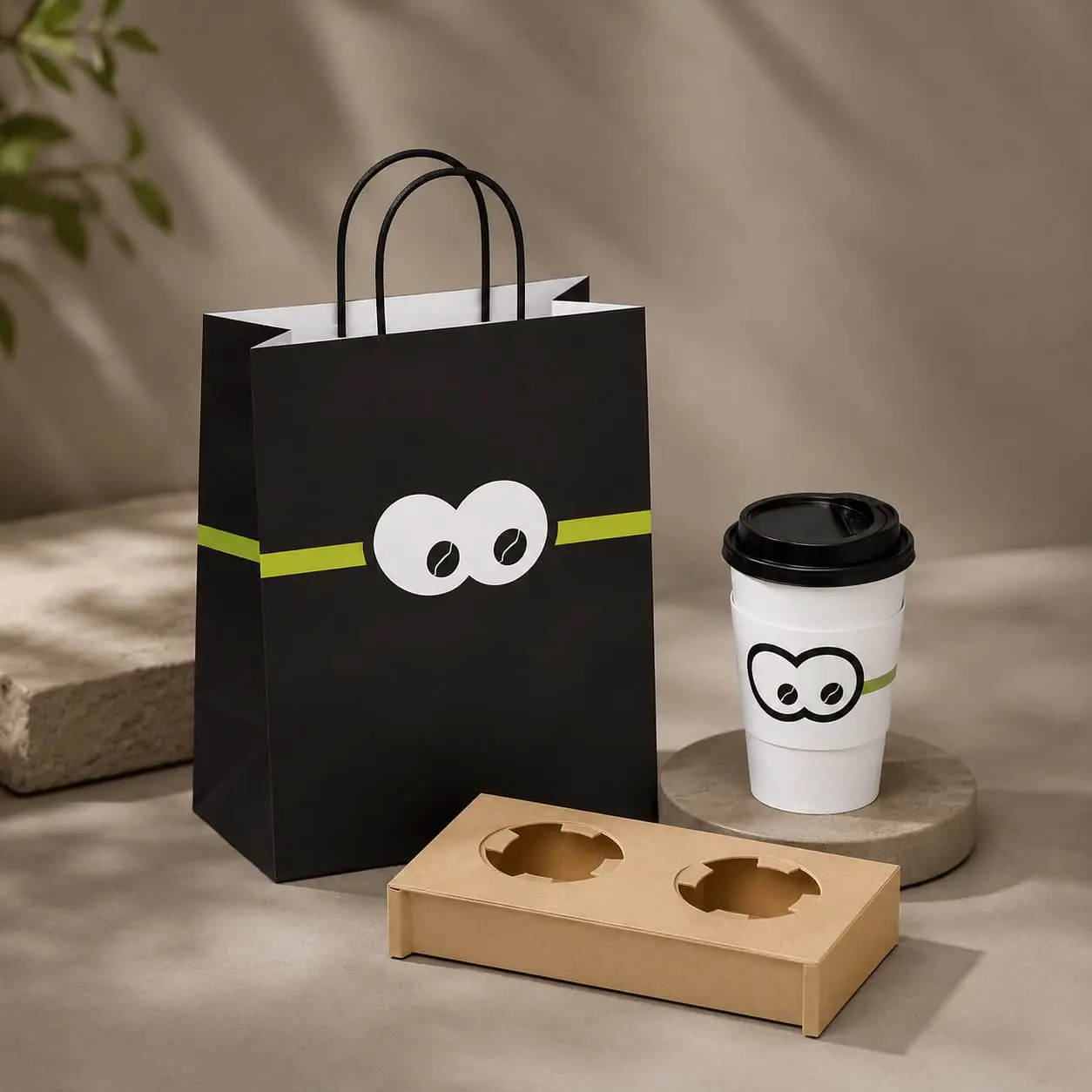 Custom Custom Coffee Shop Packaging Set | Paper Bags, Cups & Carriers Manufacturer, Factories