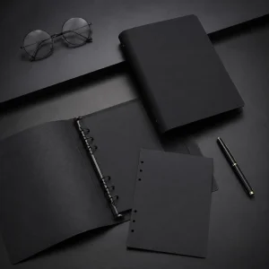 China Custom A5 Black 6-Ring Loose-Leaf Notebook | Refillable Binder Planner Manufacturer, Factories