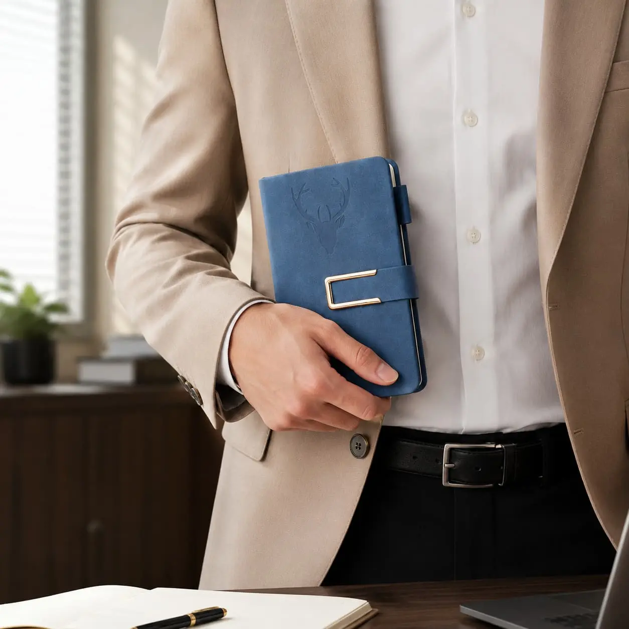 China Custom A6 Soft-Touch PU Notebook with Gold Magnetic Buckle | 360 Pages Supplier, Suppliers