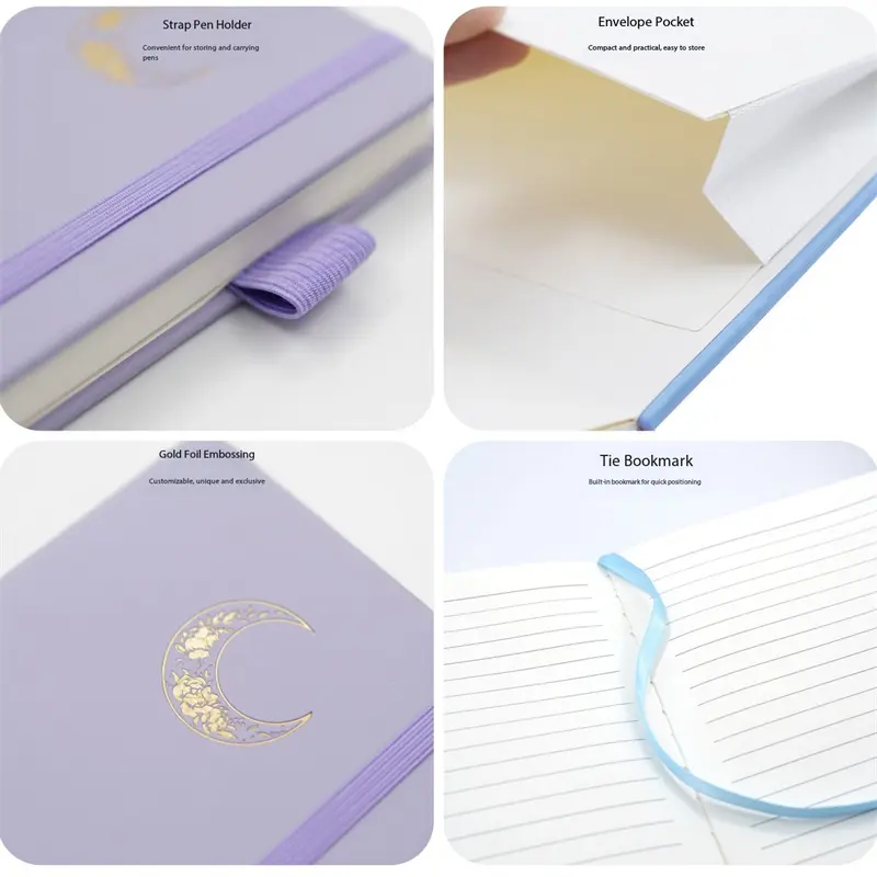 Wholesale A6 Faux Leather Simple Lined Notebook with A Tie Closure Factories, Factory