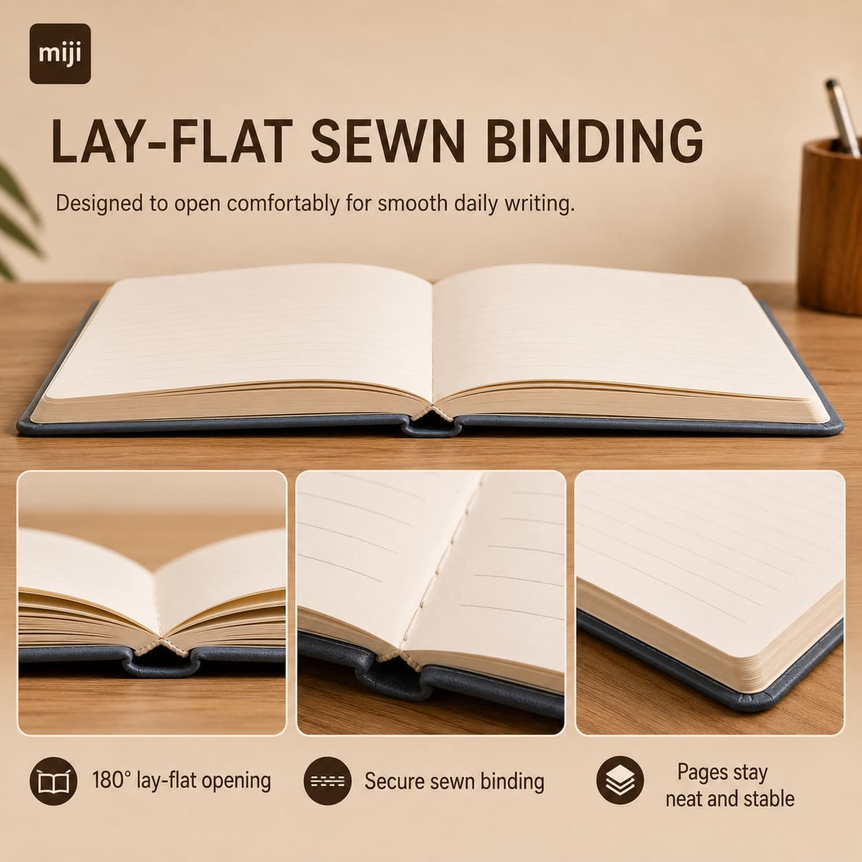 Lay-Flat Sewn Binding