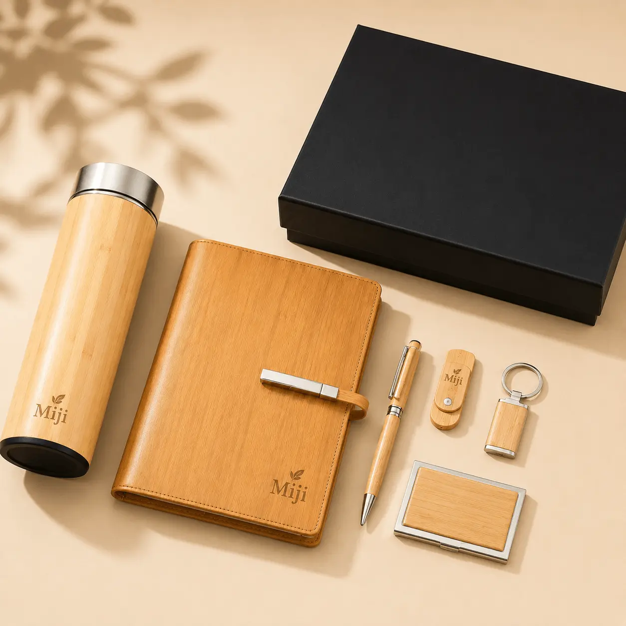 Custom Bamboo Wooden Eco Gift Set