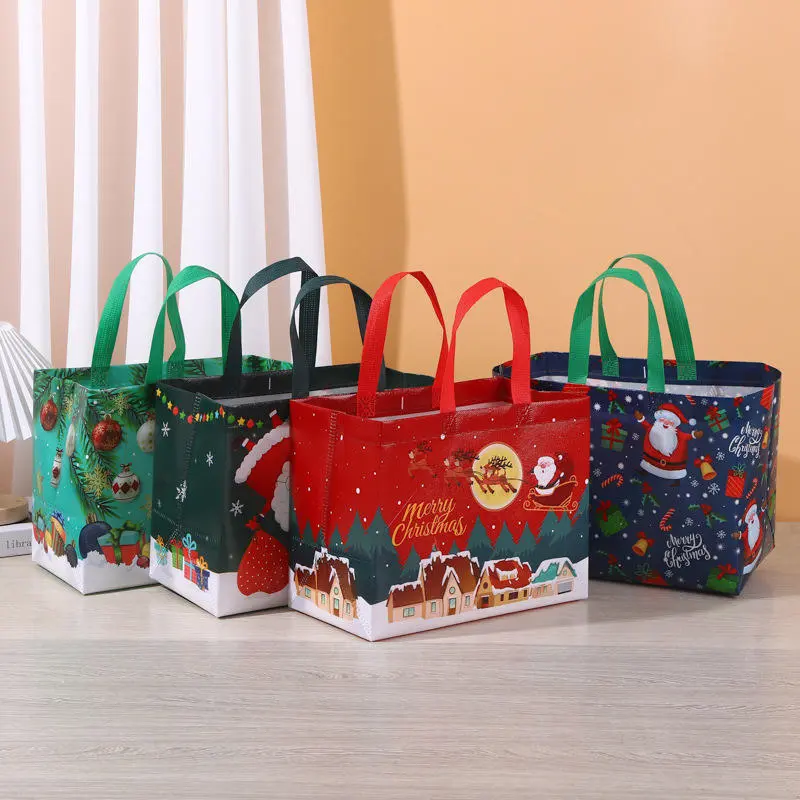 China Customized Wholesale Easter Santa Claus Gift Non-Woven Composite Tote Bags Manufacturers, Supplier