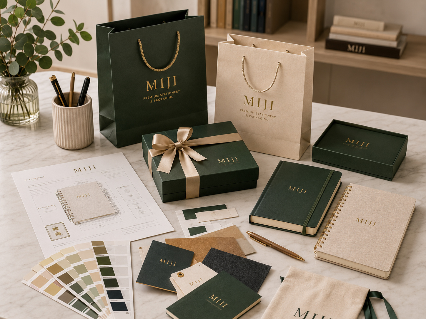 Corporate Gift Set Presentation Layout and Component Matching