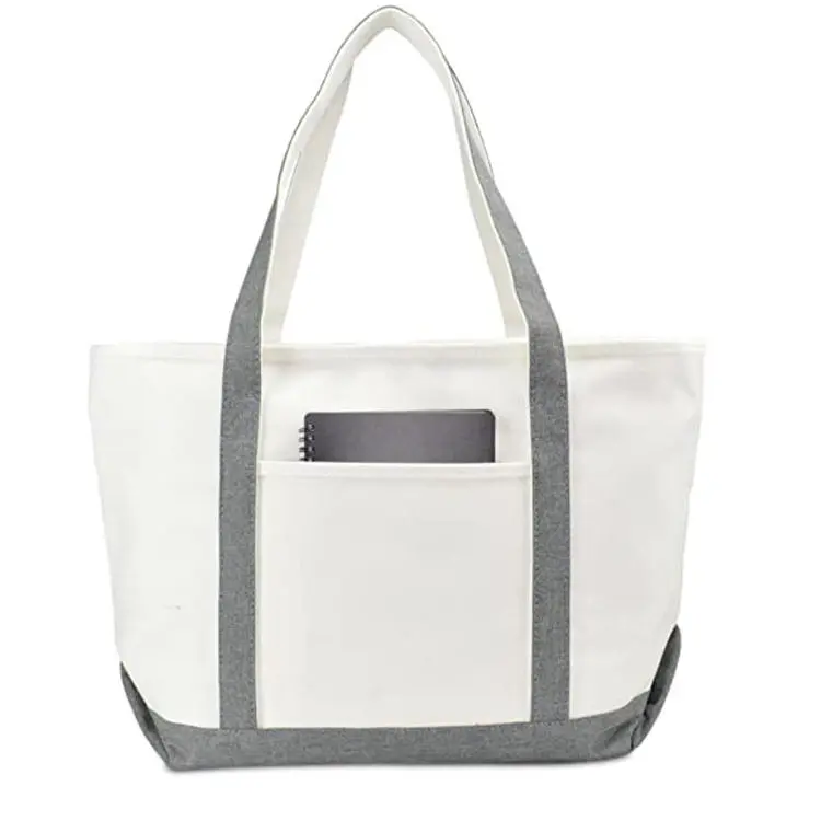 Wholesale Long Handle Eco-Friendly Durable Cotton Canvas Tote Shopping Bag Manufacturers, Supplier