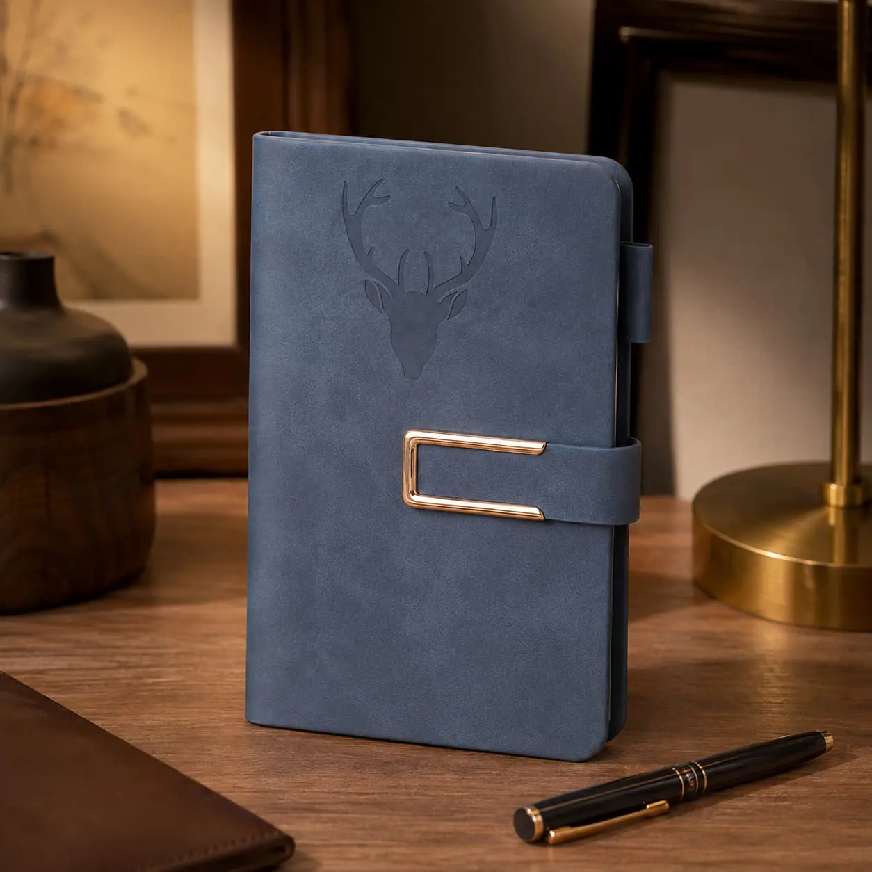 China Custom A6 Soft-Touch PU Notebook with Gold Magnetic Buckle | 360 Pages Supplier, Suppliers