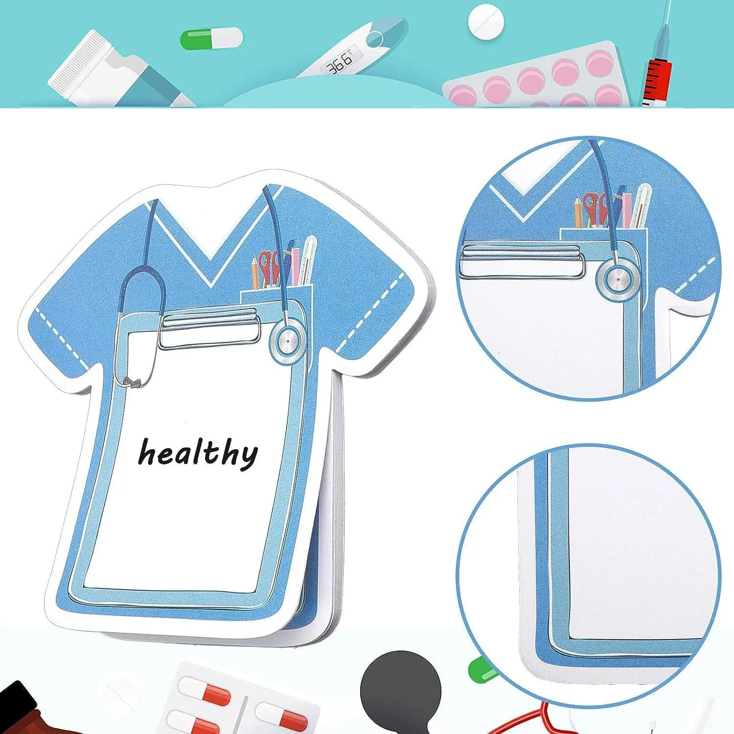 Wholesale Blue medical-themed sticky notes Supplier, Factory