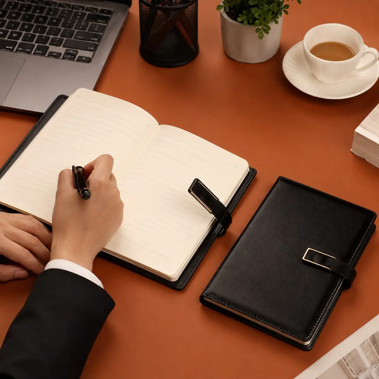 Wholesale A5 Skin-Feel PU Notebook with Metal Clasp Manufacturers, Supplier