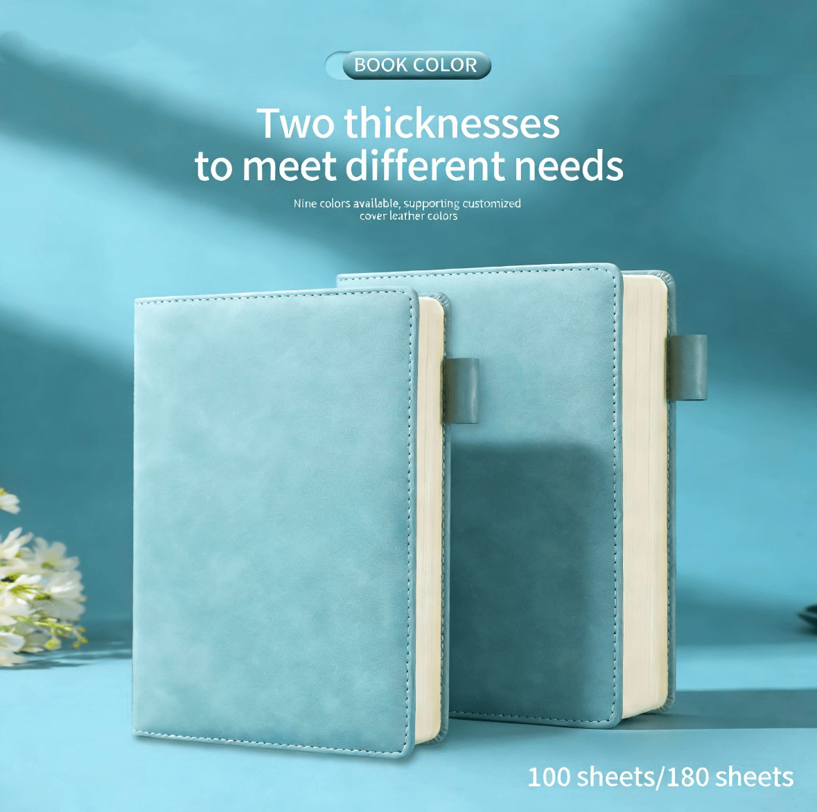 Skin-friendly PU leather notebook cover textures