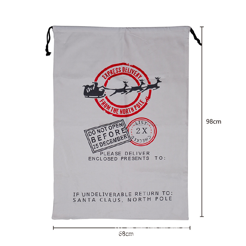 Custom cotton and linen Christmas large capacity canvas bag