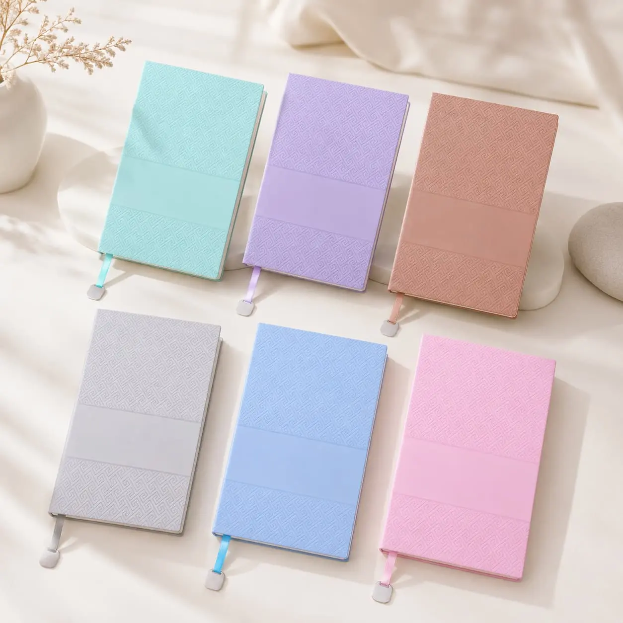 China Custom Pastel Embossed Hardcover Notebook with Metal Charm Bookmark | Miji Manufacturers, Factories