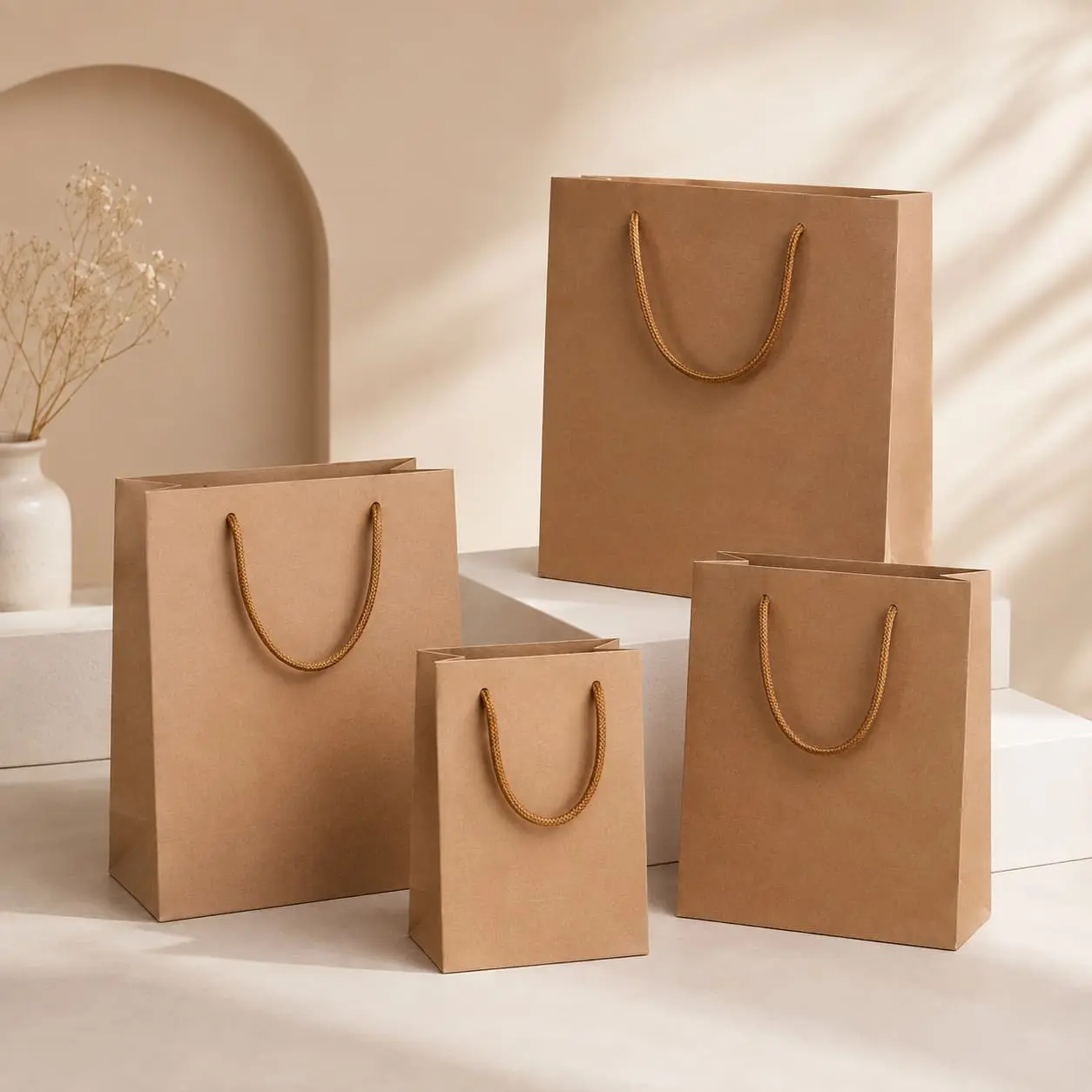 China Custom Kraft, White & Black Paper Gift Bags | Multi-Size Retail Packaging Manufacturer, Factories