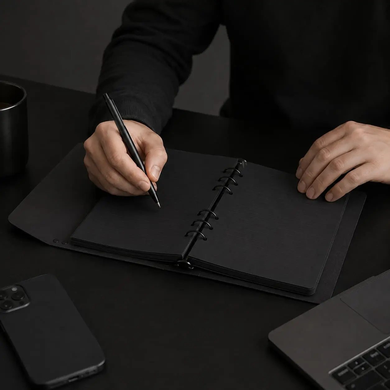 China Custom A5 Black 6-Ring Loose-Leaf Notebook | Refillable Binder Planner Manufacturer, Factories