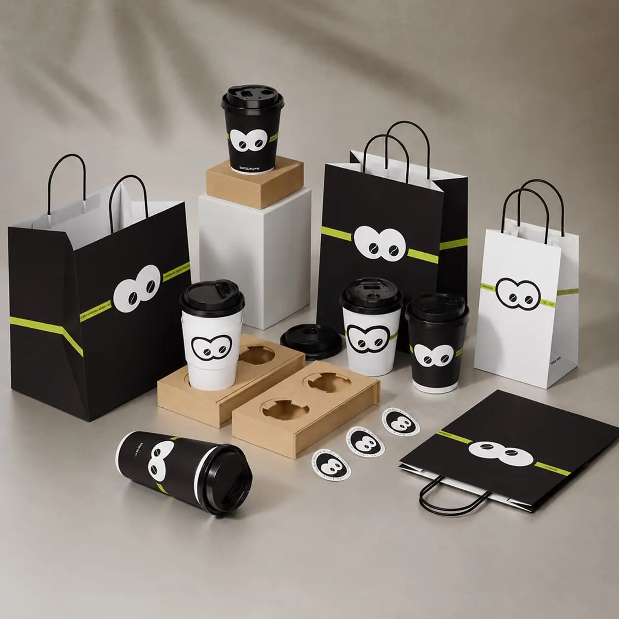 Custom Custom Coffee Shop Packaging Set | Paper Bags, Cups & Carriers Manufacturer, Factories