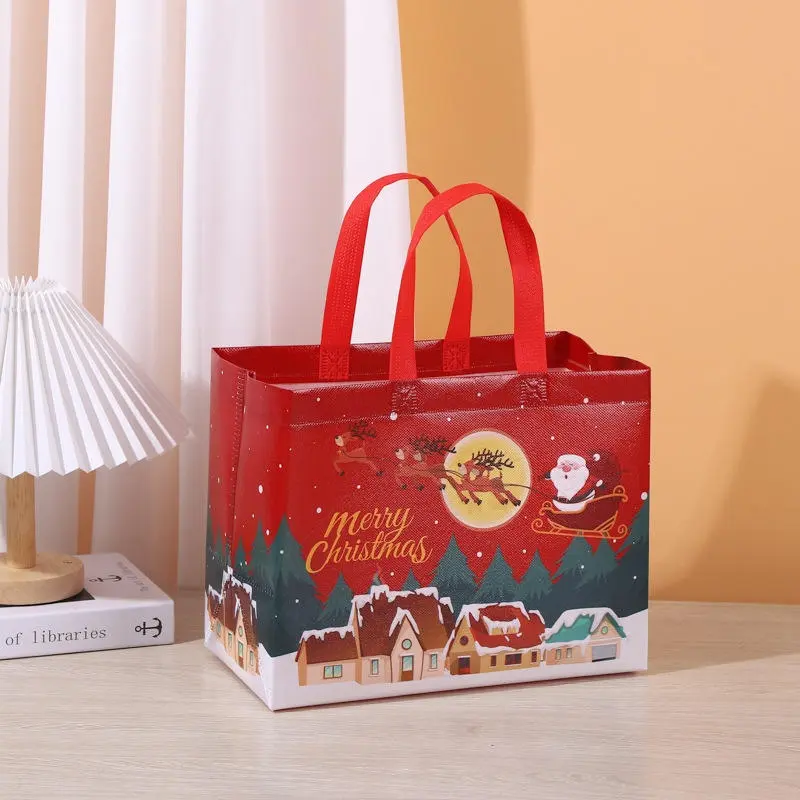 Custom Reusable Waterproof Breathable Film Lamination PP Non-Woven Gift Bag for Christmas Manufacturer, Factories