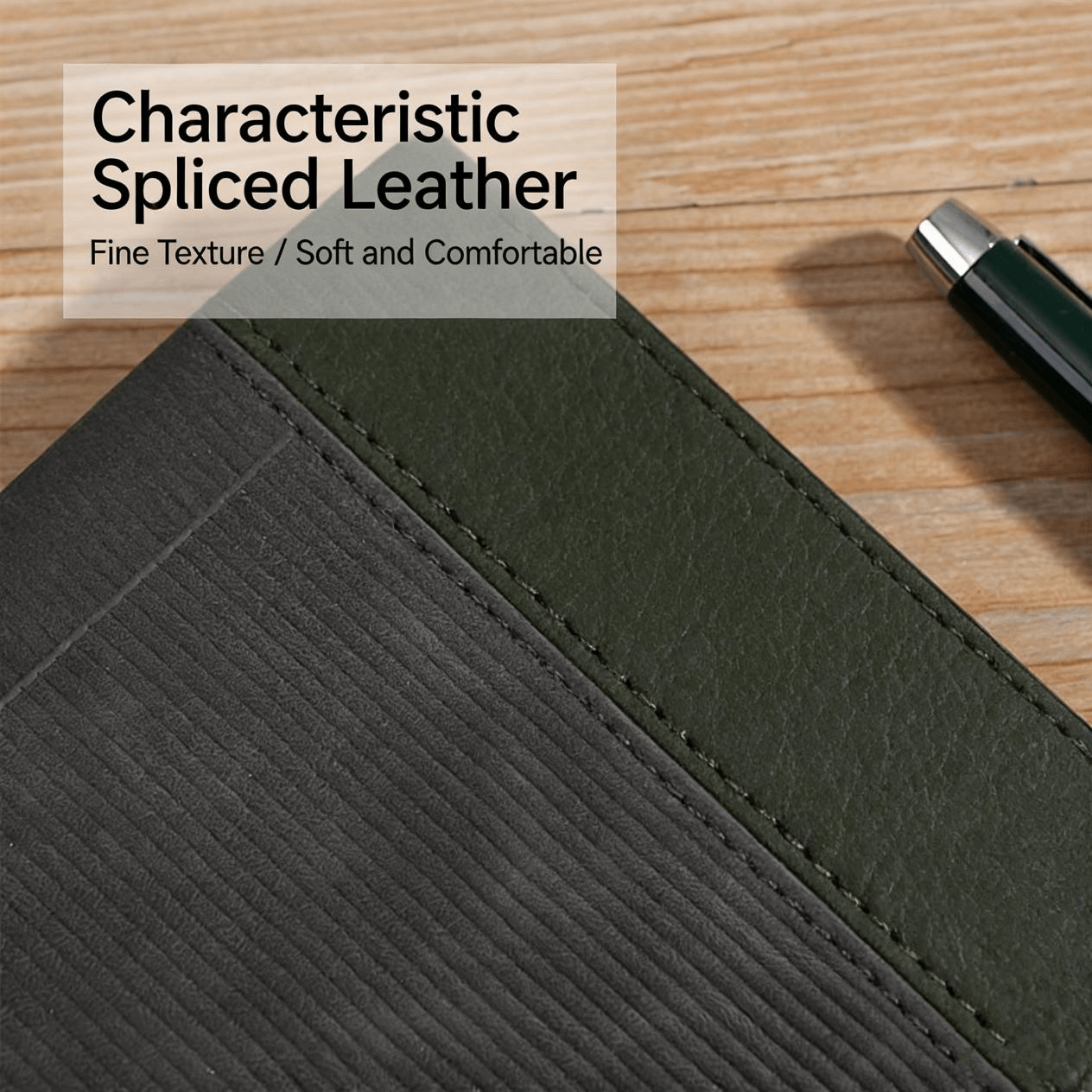 Simple and stylish soft leather notebook logo can be printed