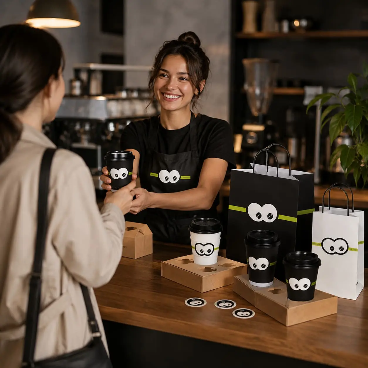 Custom Custom Coffee Shop Packaging Set | Paper Bags, Cups & Carriers Manufacturer, Factories