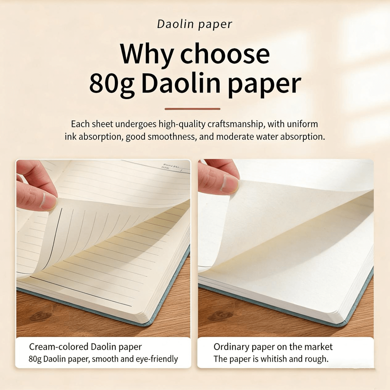 Customized thickened notebook with a pleasant tactile feel and a buckle closure