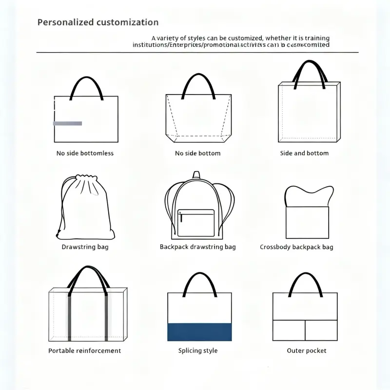 Custom Printed Recyclable Fabric Non Woven Shopping Bags with logo