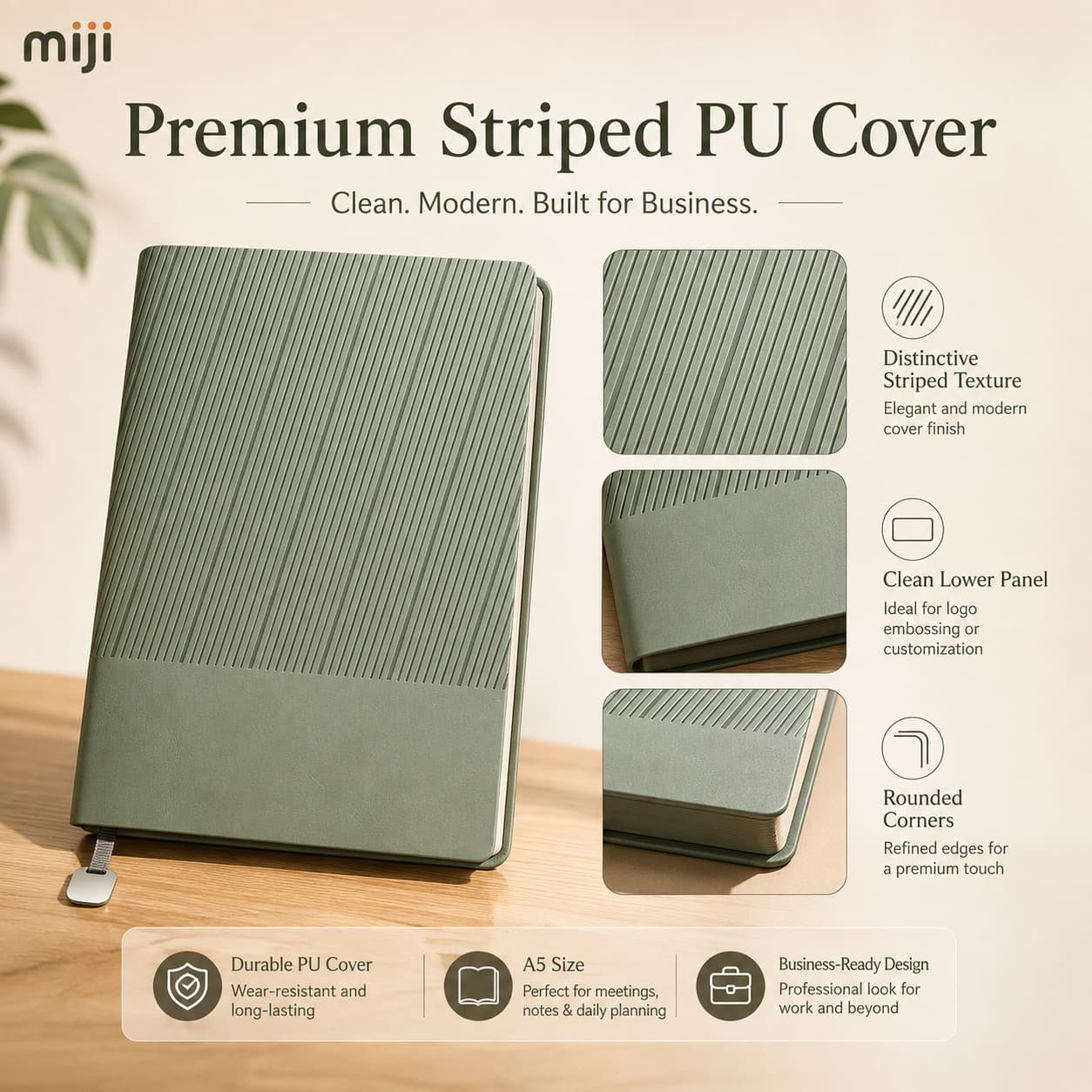 Premium Striped PU Cover