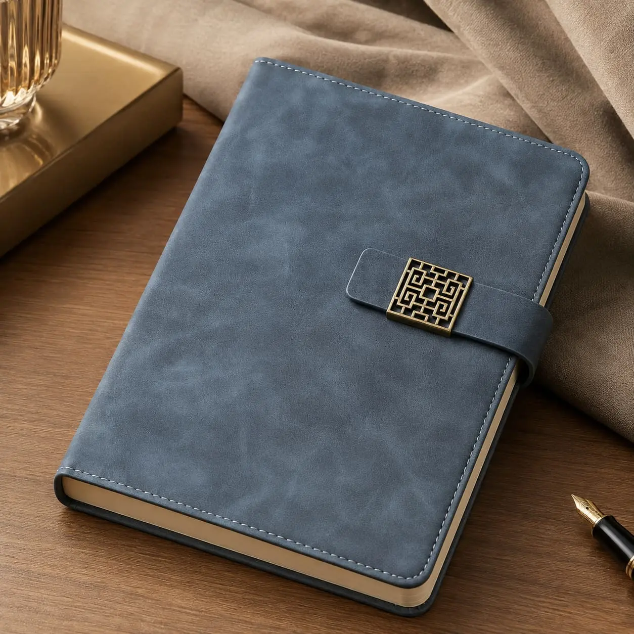 China Custom A5/B5 Vintage PU Hardcover Notebook with Magnetic Clasp | 200 Pages Manufacturer, Suppliers