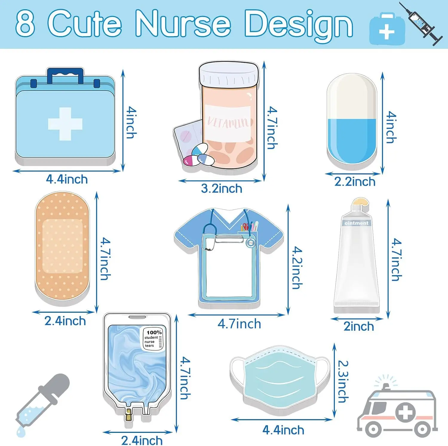 Wholesale Blue medical-themed sticky notes Supplier, Factory