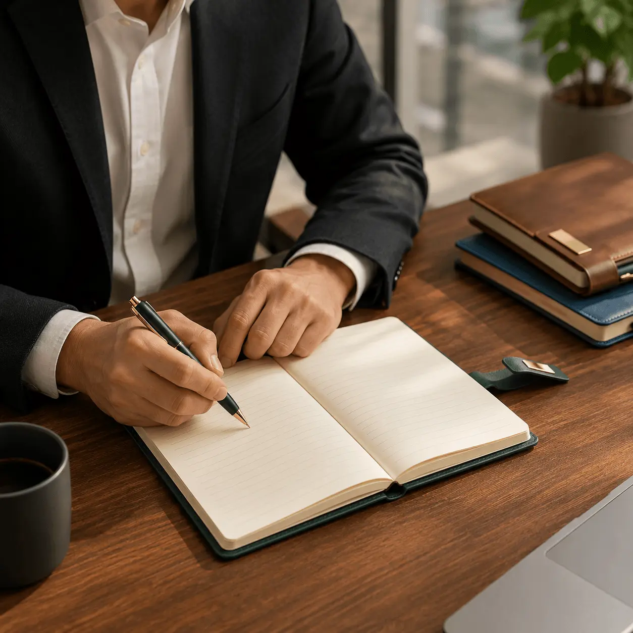 Custom A5 PU Leather Business Notebook with Metal Buckle and Pen Holder