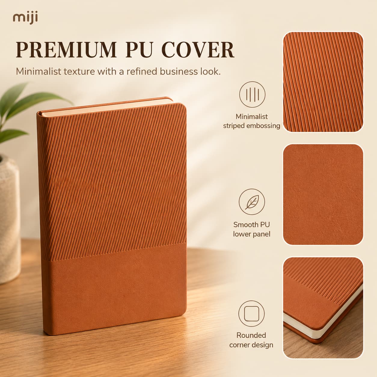 Premium Striped PU Cover