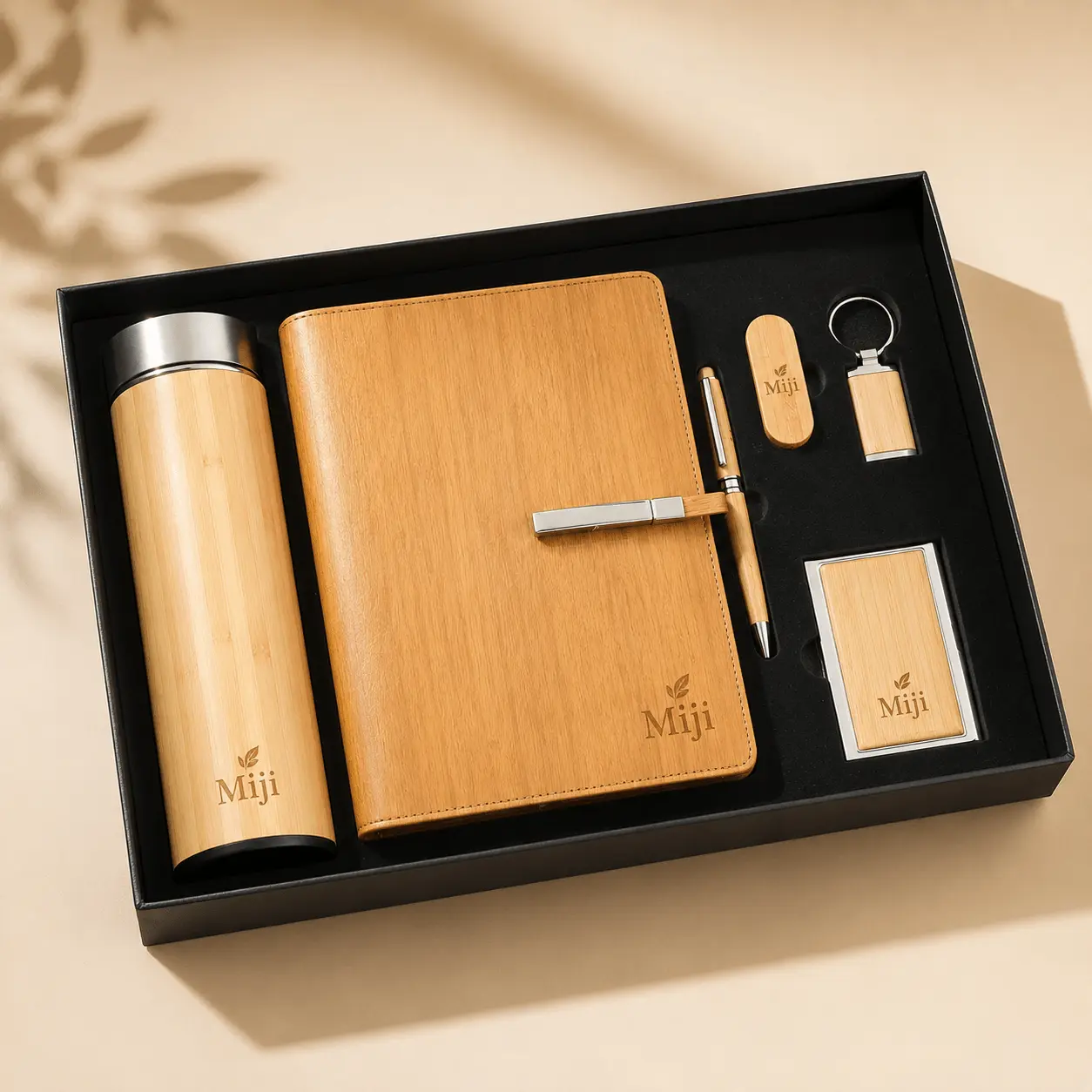 Custom Bamboo Wooden Eco Gift Set