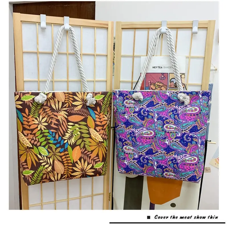 Custom Internet Celebrity Korean Style Canvas Bag Zipper Closure Embroidered Fabric Manufacturers, Factories