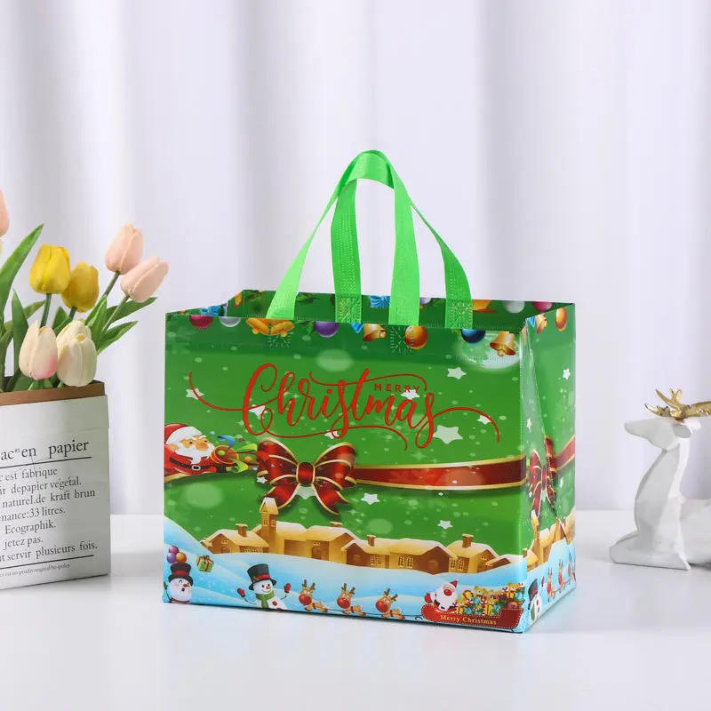 Custom Large Eco Friendly Non Woven Laminated Christmas Gift Bag