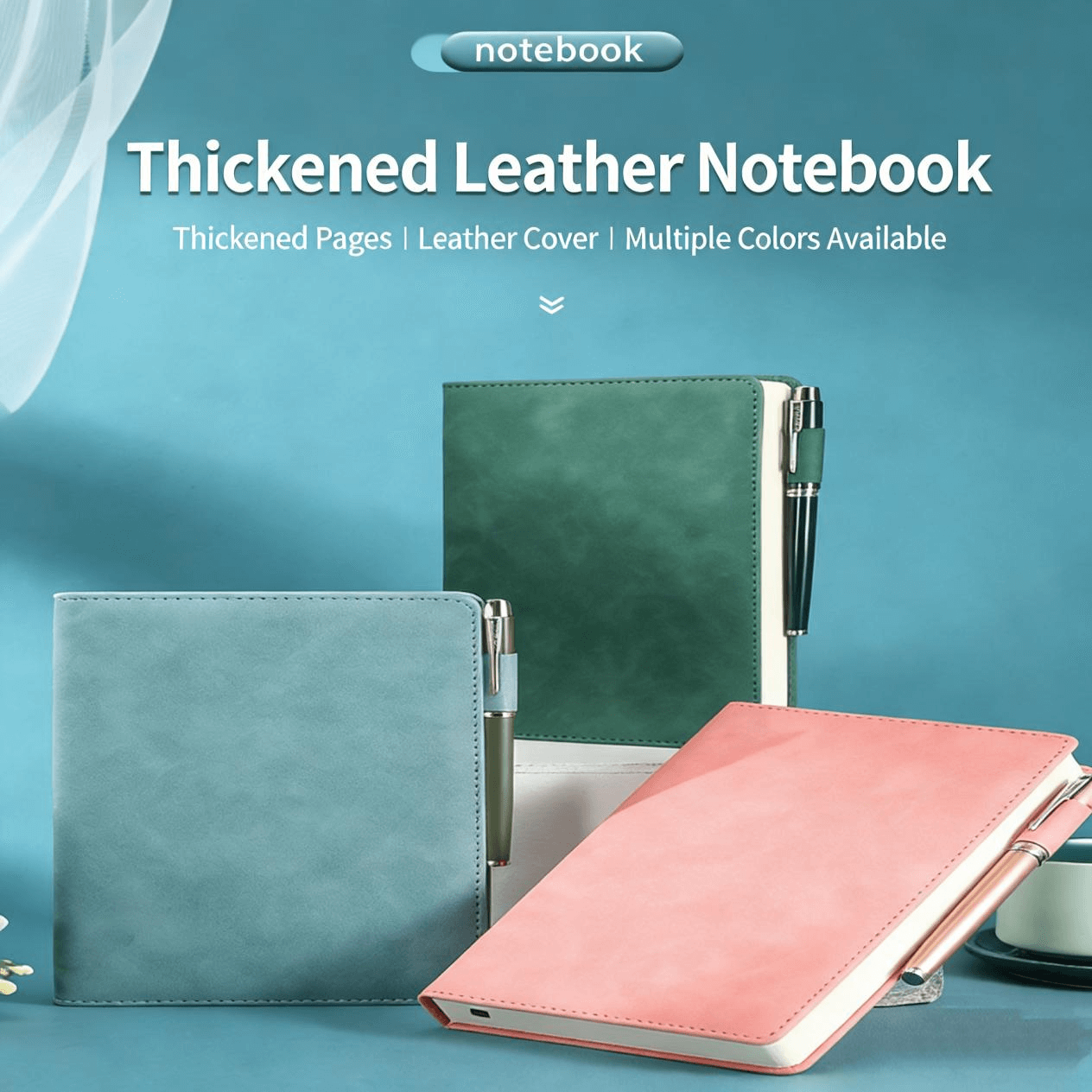 Engraved thickened business-style A5 notebook cover and inner pages