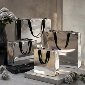 China Custom Silver Mirror Metallic Paper Gift Bags | Luxury Retail & Gifting Packaging Manufacturer, Supplier
