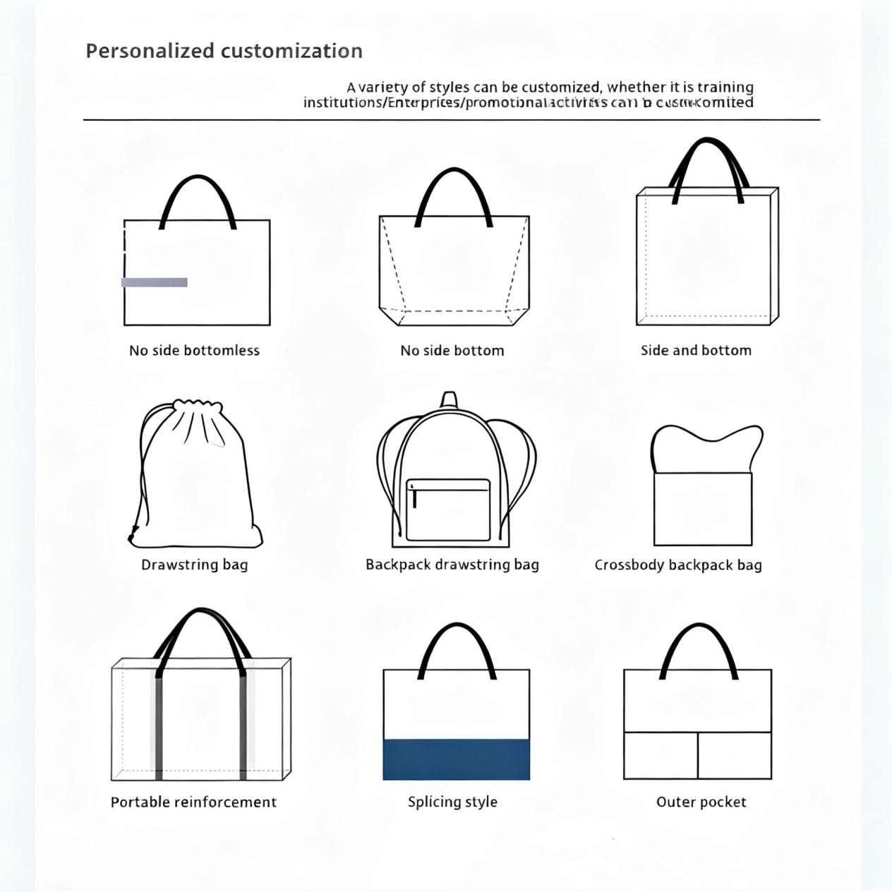 Custom Printed Recyclable Fabric Non Woven Shopping Bags with logo detail (4)