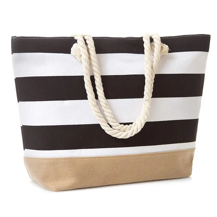 Custom Waterproof Top Zipper Closure Large Canvas Travel Shoulder Handbag Supplier, Factory