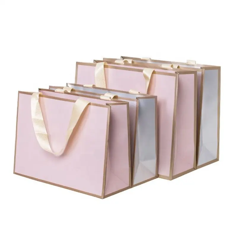 Wholesale Recyclable Large Luxury Jewelry Shopping Bags With Ribbon Handle Manufacturer, Factory