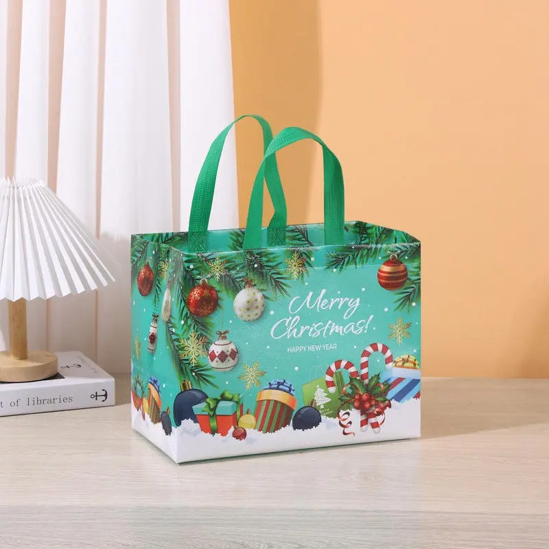 Custom Reusable Waterproof Breathable Film Lamination PP Non-Woven Gift Bag for Christmas Manufacturer, Factories