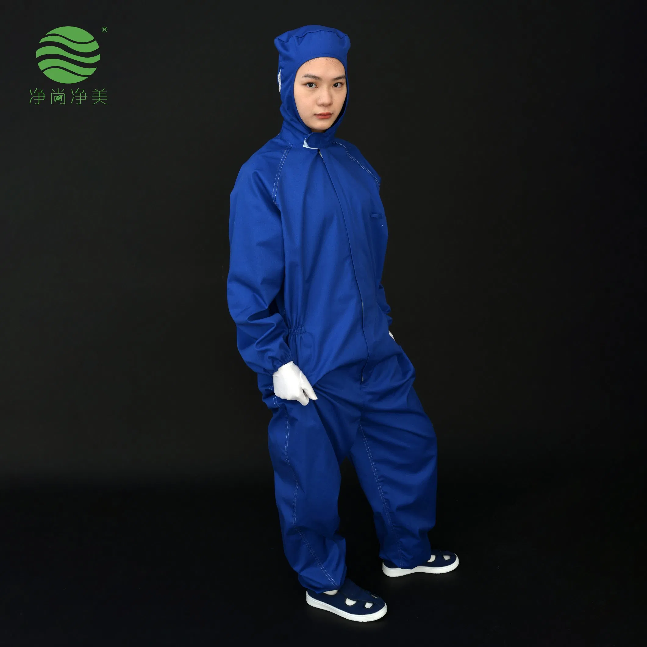 Jsjm1022-3 Mono azul oscuro con rayas de la industria de semiconductores, ropa de seguridad antiestática ESD
