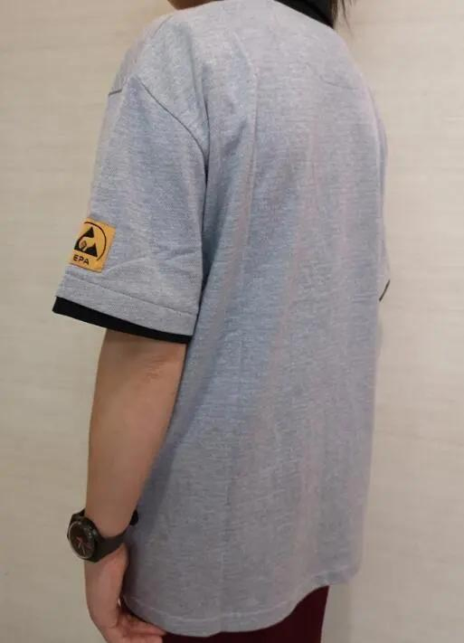 Ropa ESD de Leenol para sala limpia, camiseta polo ESD, ropa antistática