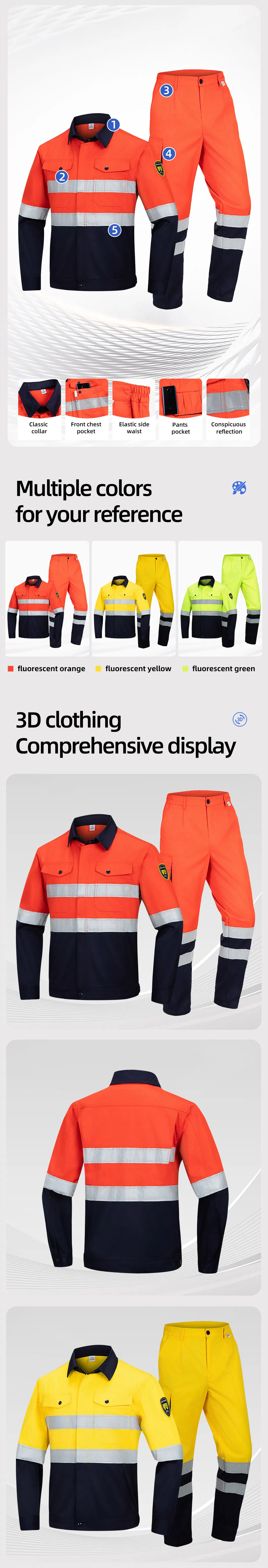 Uniformes de trabajo de alta visibilidad para construcción de carreteras, overoles de trabajo Hi Vis, ropa de trabajo antiestática